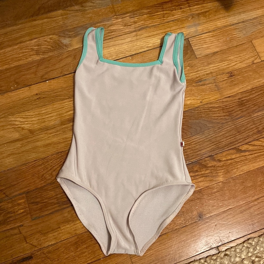 Yumiko Leotard Pink w/ Teal Trim